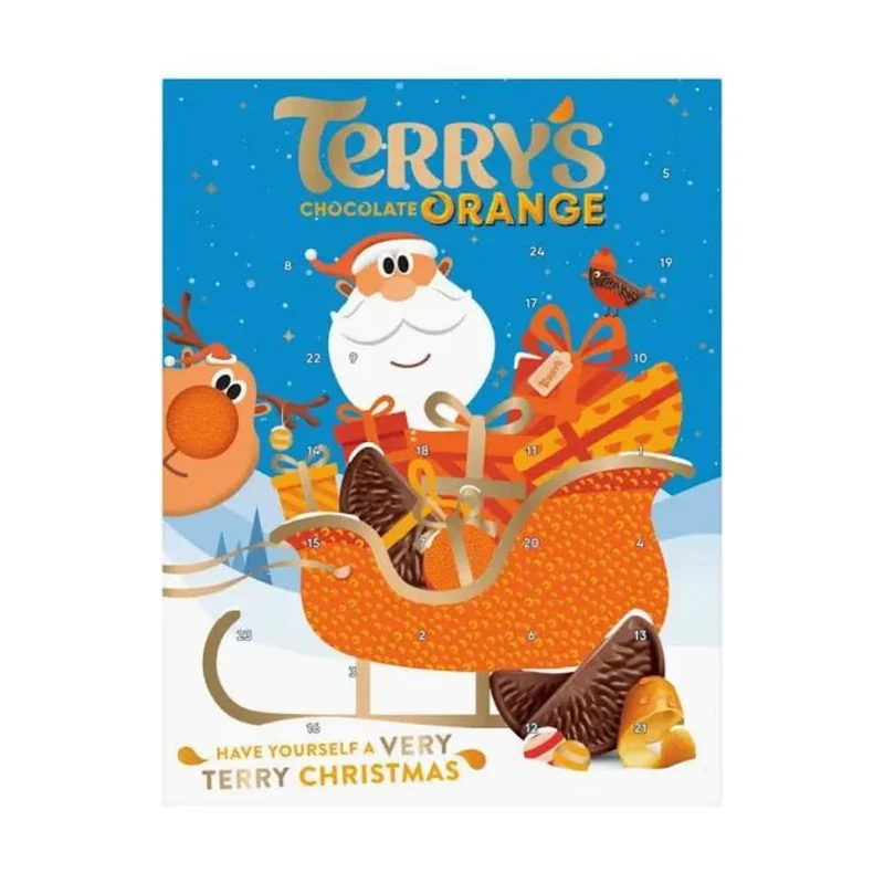 Terry's Chocolate Advent Calendar 106g - with thank you sticker - Orange Flavoured Chocolate Advent - Festive Countdown For Kids & Adults