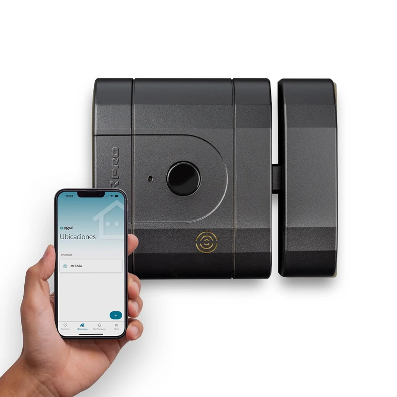 int_LOCK PRO High Security Invisible Electronic Lock, Matte Black Finish.