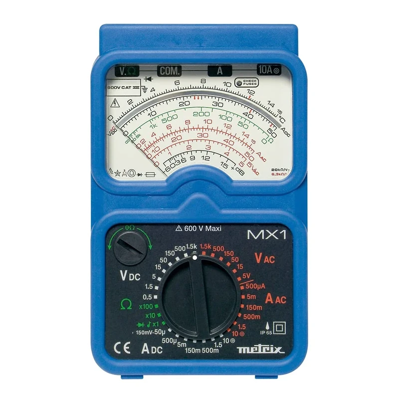 Metrix MX 1 Hand Multimeter Analogue Splash-proof (IP54), Jet Water Resistant (IP65) CAT - Image 1