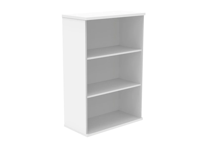 Office Hippo Heavy Duty 3 Tier Bookcase, Book Filing Cabinet, Storage Unit With Adjustable Shelf & Feet, Bookshelf Bookcase Suitable For Home Office & Workplace, Arctic White, 40D x 80W x 120.4Hcm