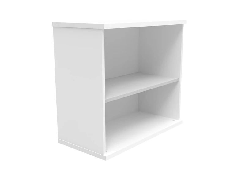 Office Hippo Heavy Duty 2 Tier Bookcase, Book Filing Cabinet, Storage Unit With Adjustable Shelf & Feet, Bookshelf Bookcase Suitable For Home Office & Workplace, Arctic White, 40D x 80W x 73Hcm