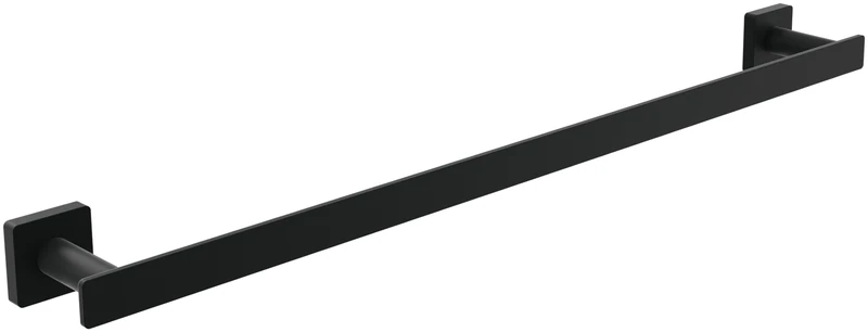 Villeroy & Boch Elements Striking Wall Mounted Bath Towel Rail Brass Rectangular Towel Rail, Length 645 mm, Matte Black