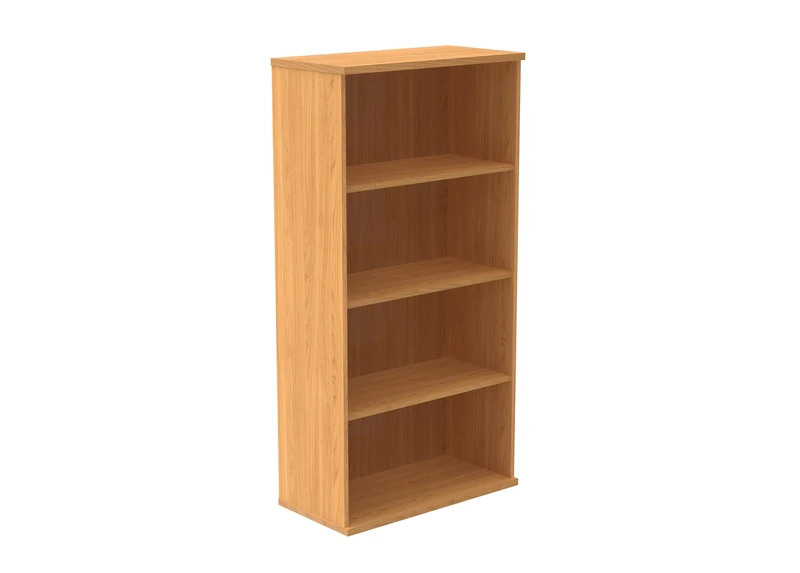 Office Hippo Heavy Duty 4 Tier Bookcase, Book Filing Cabinet, Storage Unit With Adjustable Shelf & Feet, Bookshelf Bookcase Suitable For Home Office & Workplace, Norwegian Beech, 45D x 80W x 160Hcm