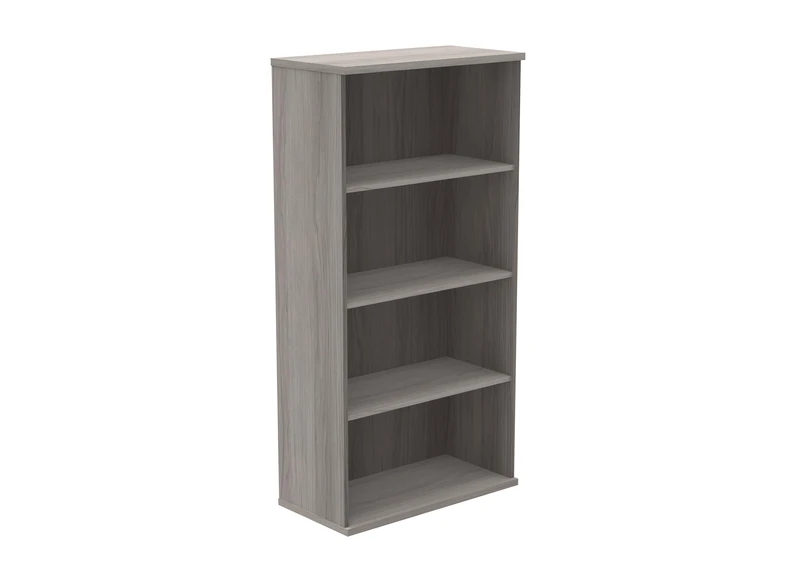 Office Hippo Heavy Duty 4 Tier Bookcase, Book Filing Cabinet, Storage Unit With Adjustable Shelf & Feet, Bookshelf Bookcase Suitable For Home Office & Workplace, Alaskan Grey Oak, 40D x 80W x 159.2Hcm