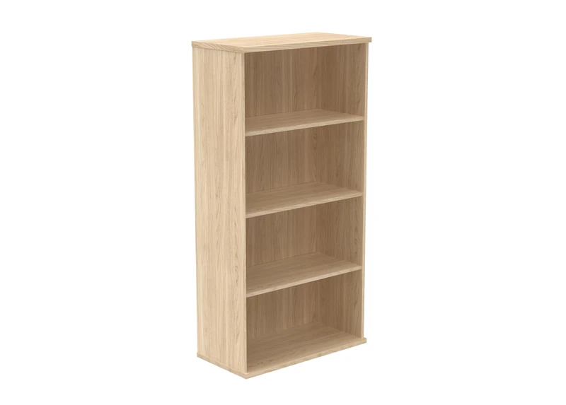Office Hippo Heavy Duty 4 Tier Bookcase, Book Filing Cabinet, Storage Unit With Adjustable Shelf & Feet, Bookshelf Bookcase Suitable For Home Office & Workplace, Canadian Oak, 40D x 80W x 159.2Hcm