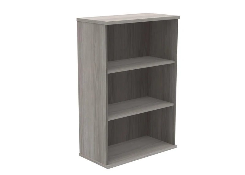 Office Hippo Heavy Duty 3 Tier Bookcase, Book Filing Cabinet, Storage Unit With Adjustable Shelf & Feet, Bookshelf Bookcase Suitable For Home Office & Workplace, Alaskan Grey Oak, 40D x 80W x 120.4Hcm