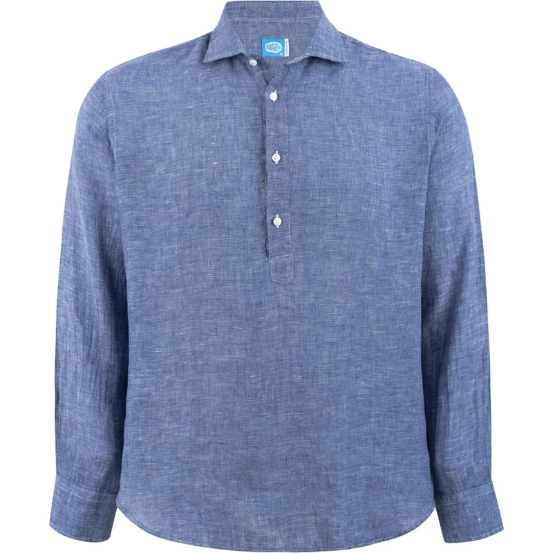Panareha Men's Linen Popover Shirt MAMANUCA Navy (XXL)