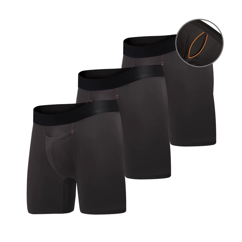 All Citizens Amazon Exclusive Ball Pouch Underwear for Men, Mens Boxers Briefs with Patented Pouch, Breathable, No Ride Up, Pack of 3, Black, Large