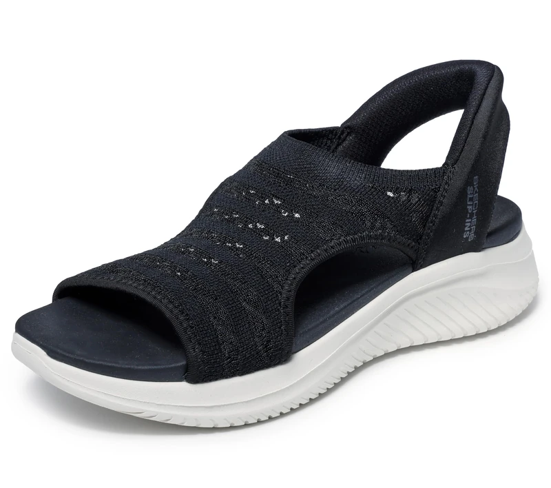 Skechers Women's Ultra Flex 3.0-Sun Warmth Hands Free Slip-ins Sandal, Black, 8 UK
