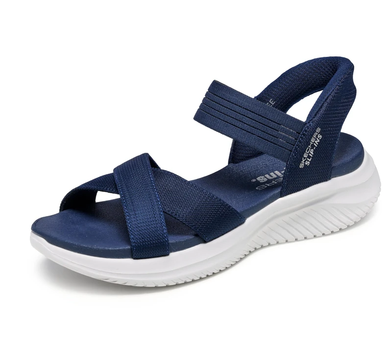 Skechers Women's Ultra Flex 3.0-Never Netter Hands Free Slip-ins Sandal, Navy, 5 UK