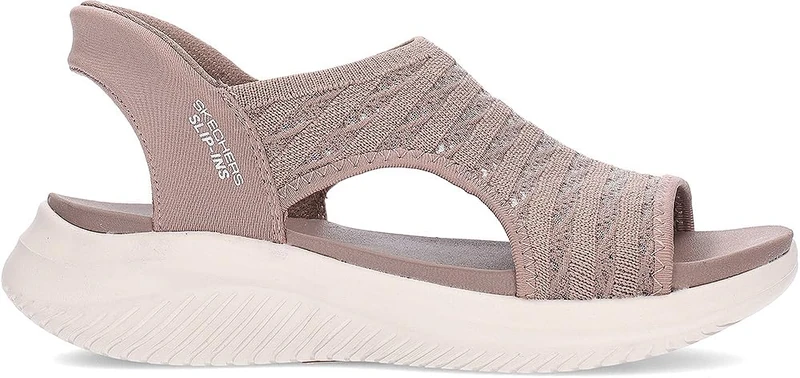 Skechers Women's Ultra Flex 3.0-Sun Warmth Hands Free Slip-ins Sandal, Mocha, 6.5 UK