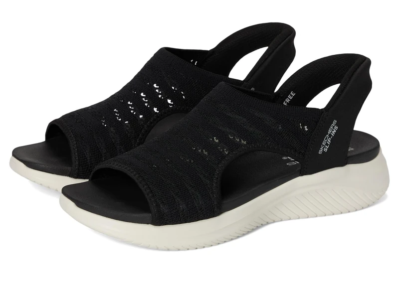 Skechers Women's Ultra Flex 3.0-Sun Warmth Hands Free Slip-ins Sandal, Black, 8 UK