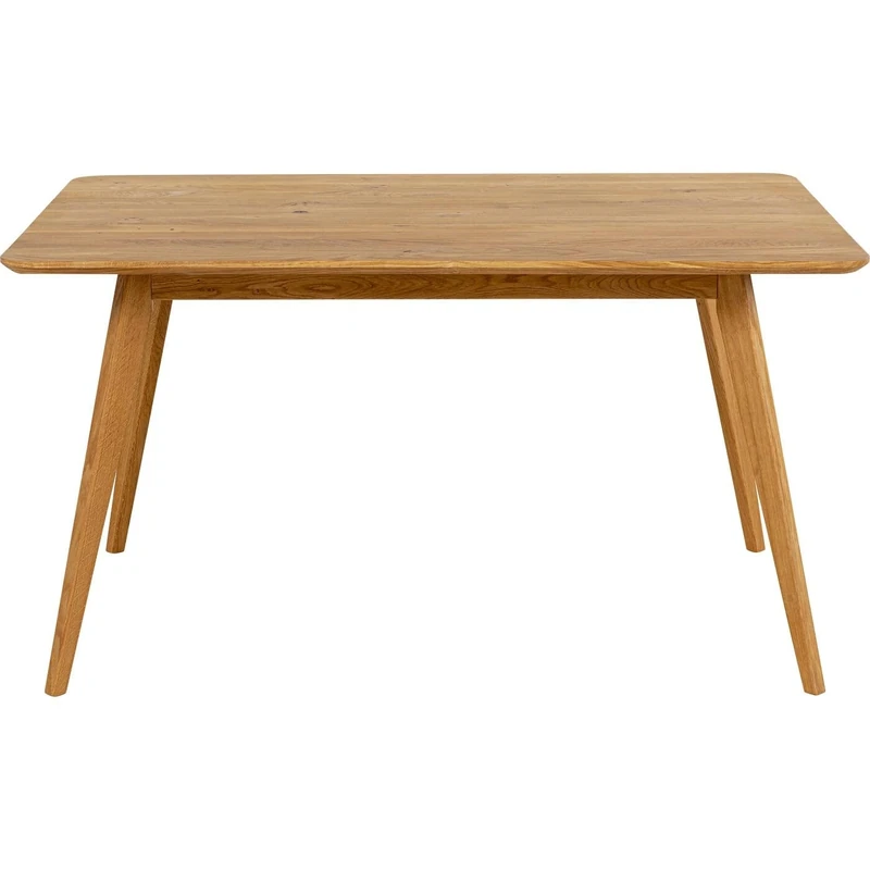 Kare Design Table Memo, Brown, Solid Oak Wood, Rectangular, Seats 4-6 People, Modern, Scandinavian Style, Dining Table, Furniture for Eating in Living Room, Kitchen, 75x140x90 cm