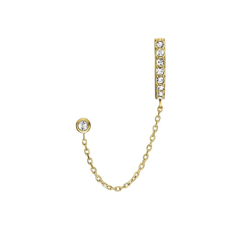 Fossil Women's Gold tone stainless Steel with hoop closure Earrings