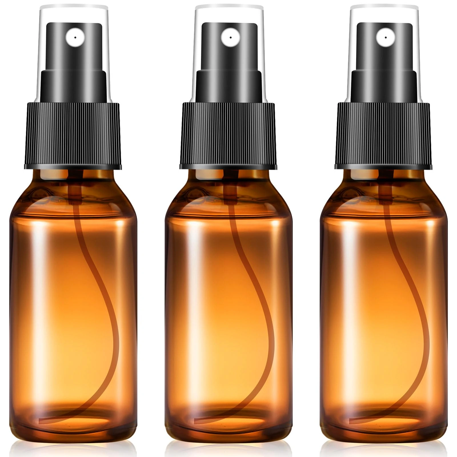 ACWOO Amber Glass Spray Bottles, 3 x 50ml Eempty fine mist plastic Refillable spray bottles, Portable Travel Perfumes Spray Bottles Set for Cleaning, Perfume, Cosmetic Sprays