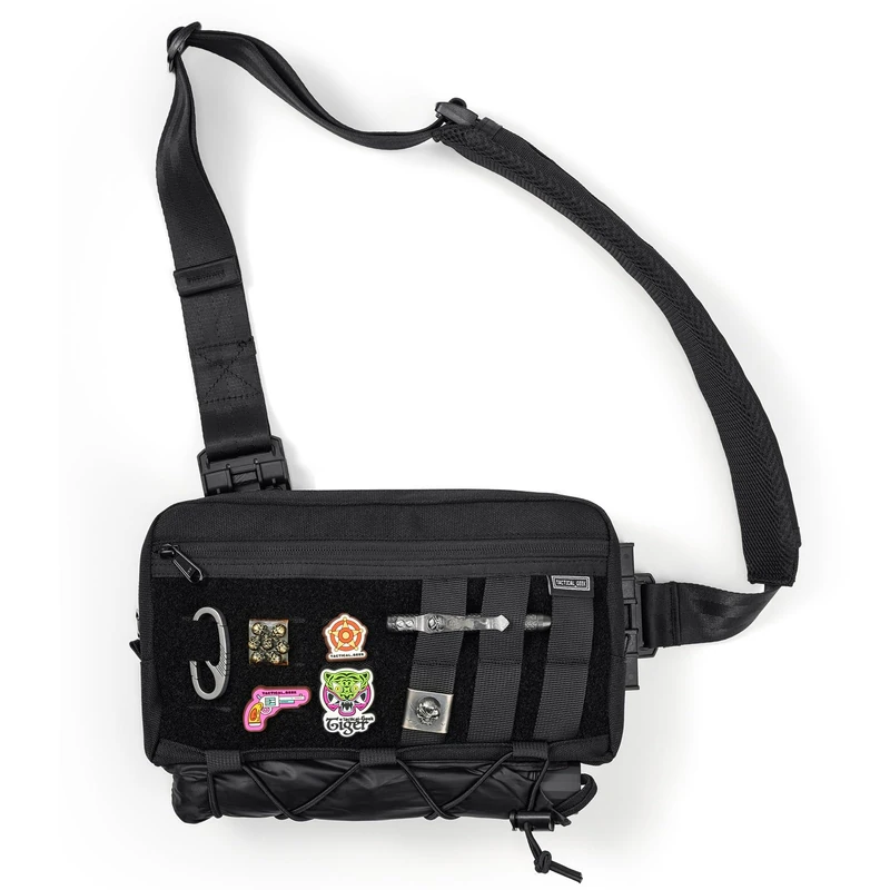 TACTICAL_GEEK Cache L3C EDC Sling Bag Chest, Lightweight Shoulder Daypack, Travel Hiking Concealed Carry, Crossbody Bag, Tactical Backpack, Hiking Ambidextrous Strap (1000D-Black)
