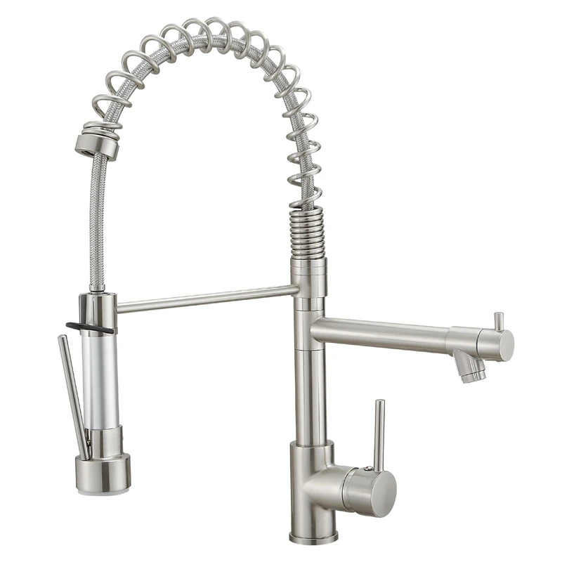 AIMADI Kitchen Faucet with Pull Down Sprayer Commercial Stainless Steel Spray Head Kitchen Faucet Single Handle RV Laundry Outdoor Kitchen Sink Faucets