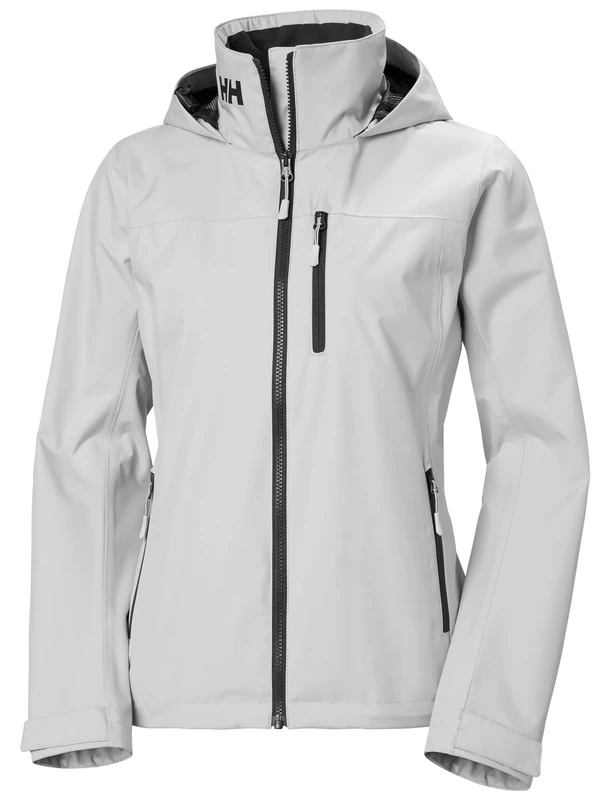 Helly Hansen Women's W Crew Hooded Jacket 2.0, Grey Fog, M