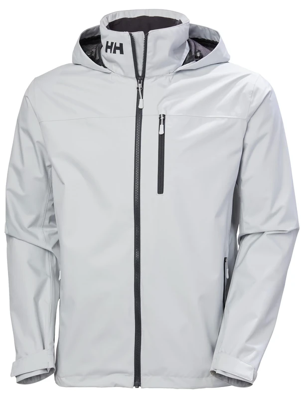 Helly Hansen Men's Crew Hooded Jacket 2.0, Grey Fog, 2XL