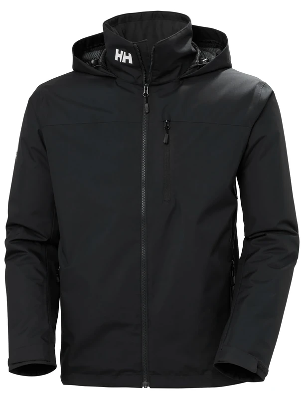 Helly Hansen Men's Crew Hooded Midlayer Jacket 2, Black, 2XL