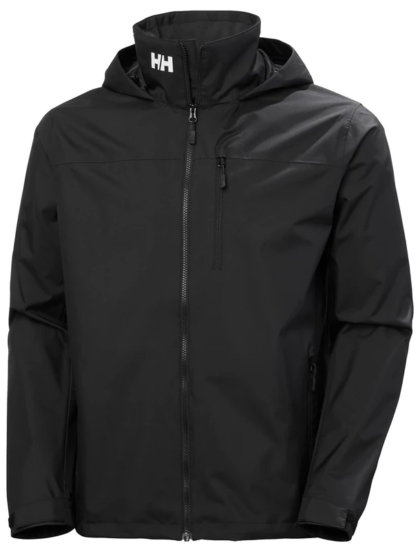 Helly Hansen Men's Crew Hooded Jacket 2.0, Black, 5XL