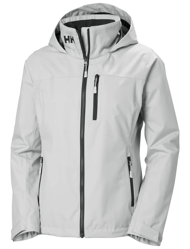 Helly Hansen Women's Crew Hooded Midlayer Jacket, Grey Fog 2.0, L