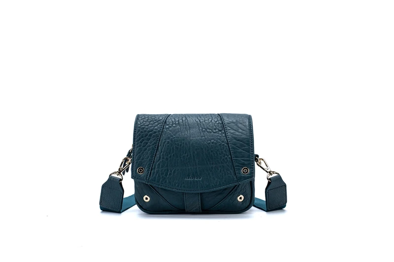 Kate Lee Women's Sac Porté Bandoulière en Cuir Anessi Bleu Vert Leather Shoulder Bag Blue Green, Moyen