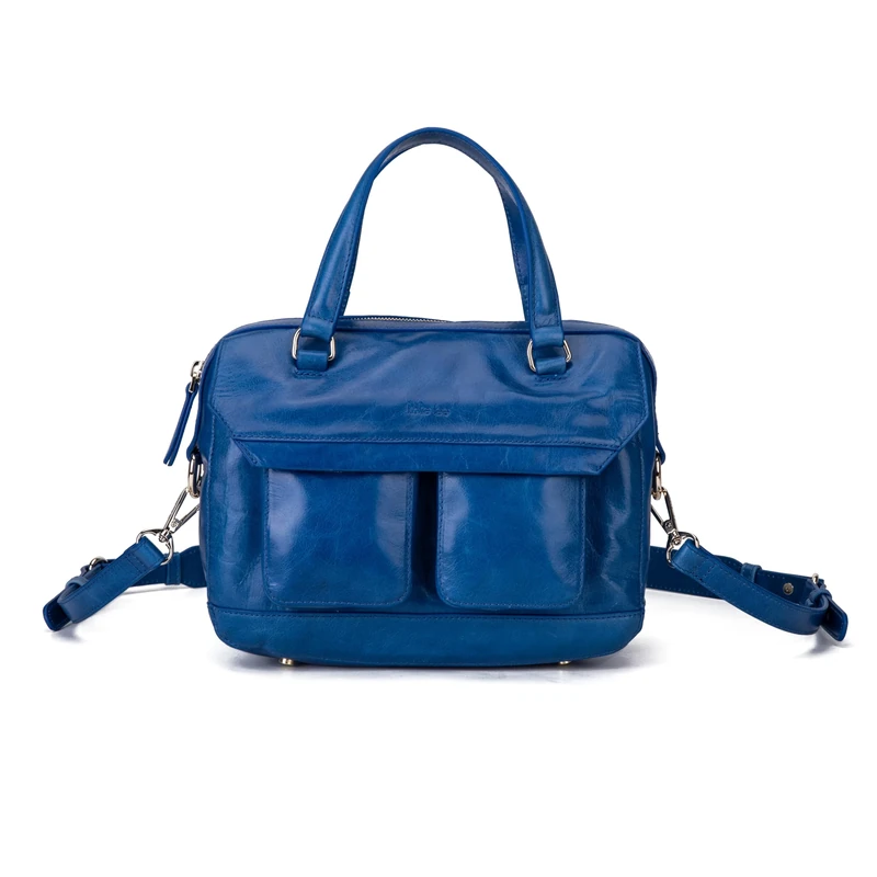 Kate Lee Women's Sac À Main en Cuir Mini Fiona Bleu Blue Leather Handbag, Moyen