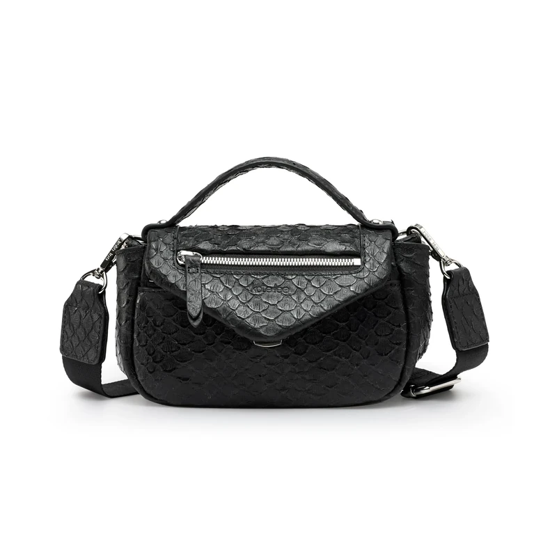 Kate Lee Women's Sac Porté Bandoulière en Cuir Mini Selyna Ec Noir Leather Shoulder Bag Black, Petit