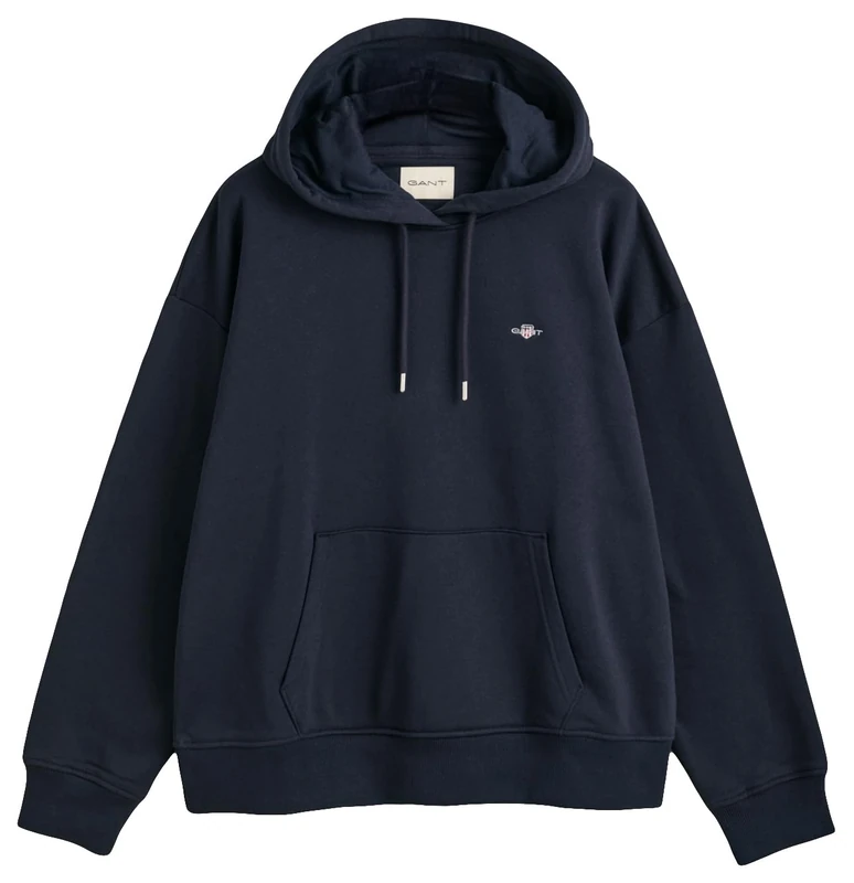 GANT Women's Shield Hoodie Hooded Sweatshirt, Evening Blue, M