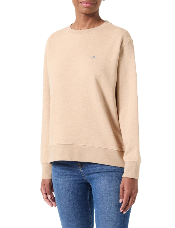 GANT Shield C-Neck Sweat, Khaki Mel, L