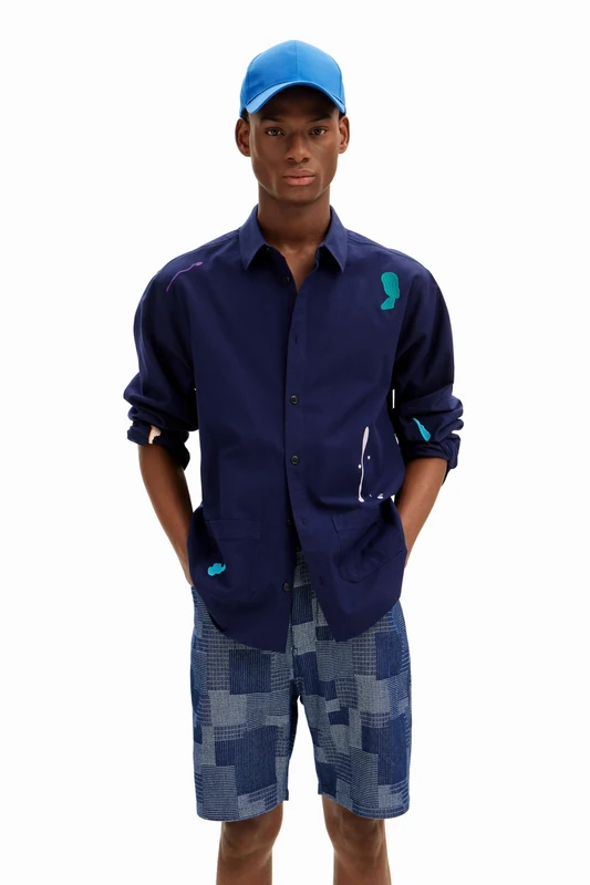 Desigual Men's Cam_ian T-Shirt, Blue, XXL