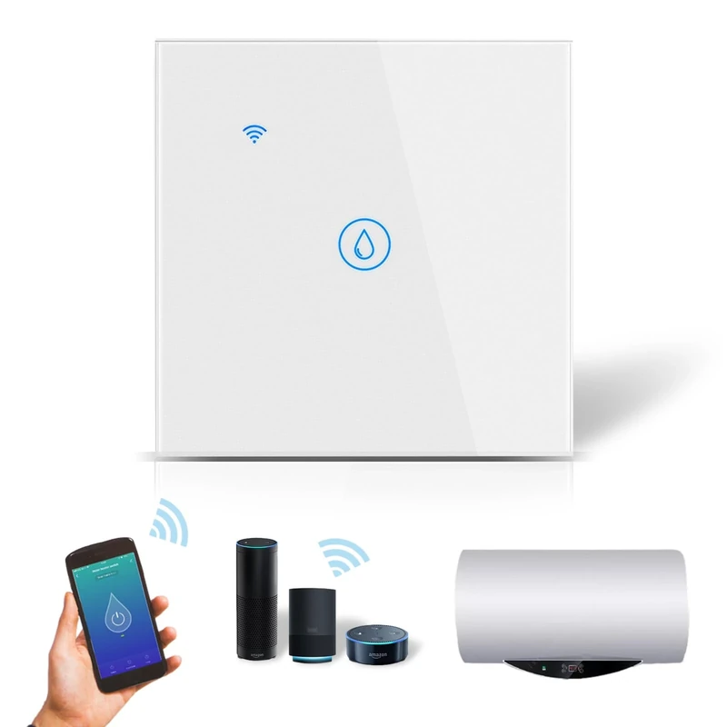 Smart Immersion Heater Timer Switch, 40A 8000W WiFi Water Heater Switch with Timer, Remote Control via Smart Life APP, Compatible with Amazon Alexa & Google Assistant