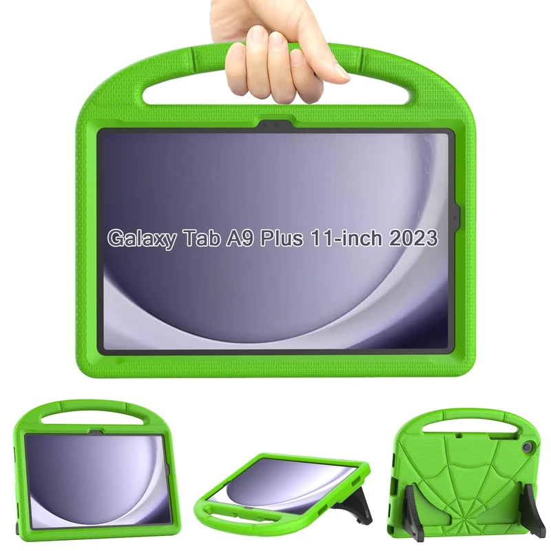 Kids Case for Samsung Galaxy Tab A9 Plus 11 inch 2023/Tab A11 Plus 11 inch 2025, Mansiruyi Shockproof Samsung A9+ Plus/A11+ Plus Tablet Case with Handle Stand for Samsung Galaxy A9 Plus/A11Plus -Green