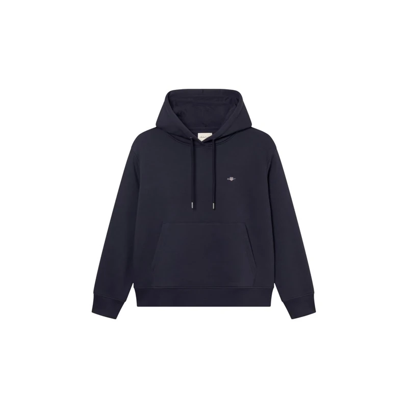 GANT Women's Shield Hoodie Hooded Sweatshirt, Evening Blue, XXL