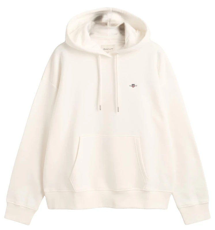 GANT Women's Shield Hoodie Hooded Sweatshirt, Eggshell, XS