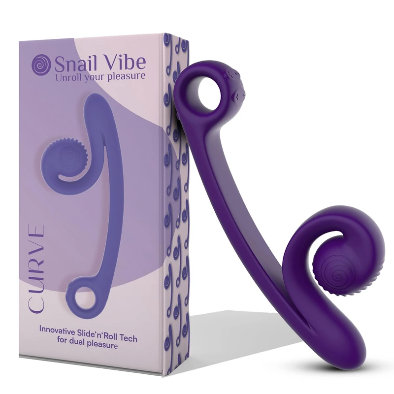Snail Vibe Curve Vibrator for Women - Purple - Dual Stimulation Vibrators and Adult Sex Toys for Woman from S-Vibe, A Rechargeable, Waterproof, Quiet Adult Toy for Women