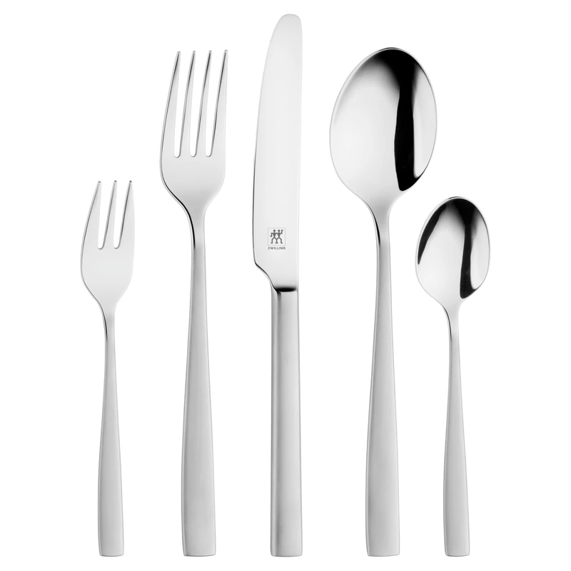 ZWILLING Roseland Cutlery Set, 30 Pieces, for 6 People, Dishwasher Safe, 18/10 Stainless Steel/High-Quality Blade Steel, Matte, Silver