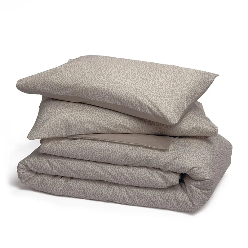 Foppapedretti Notte & Natura Double Bed Duvet Cover with 2 Pillowcases; Petals Sand 100% Cotton, Made in Italy
