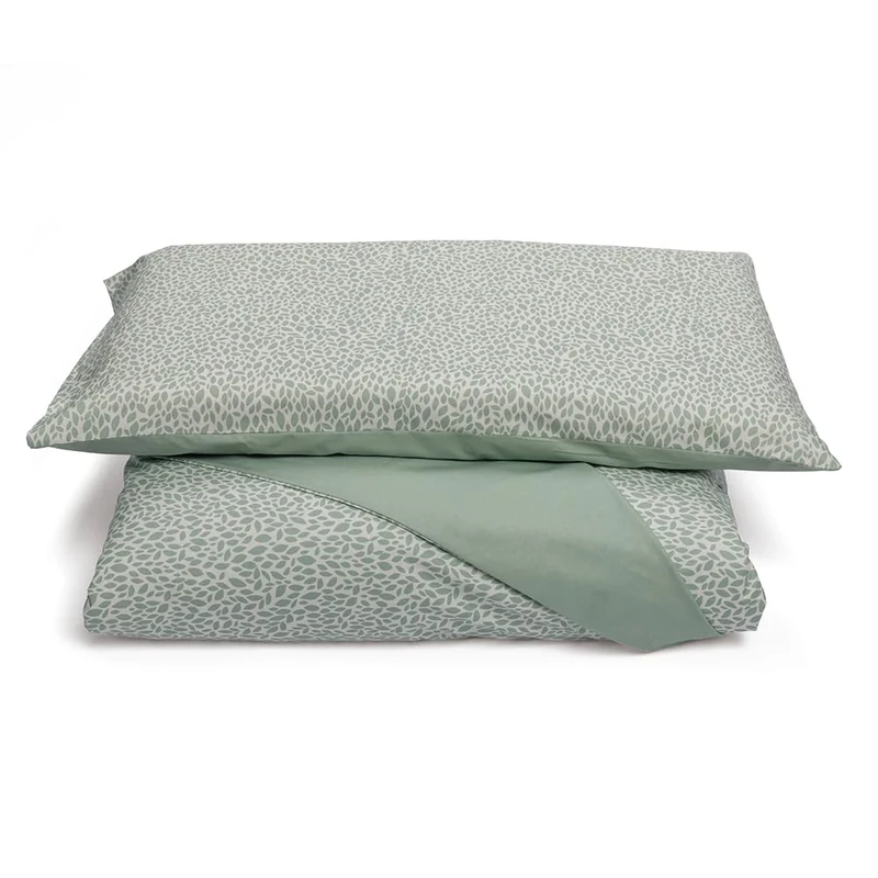 Foppapedretti Notte & Natura Single Bed Duvet Cover with Pillowcase; Petals Sage 100% Cotton, Made in Italy