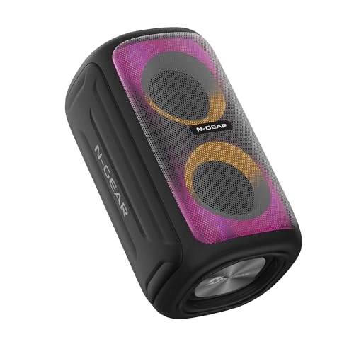 N-Gear LGP Juke 101 - Small Powerful Bluetooth Speaker with RGB LED Light, 8 Hours of Battery Life, USB Compatibility and Micro TF Card, Ideal Wireless Speaker