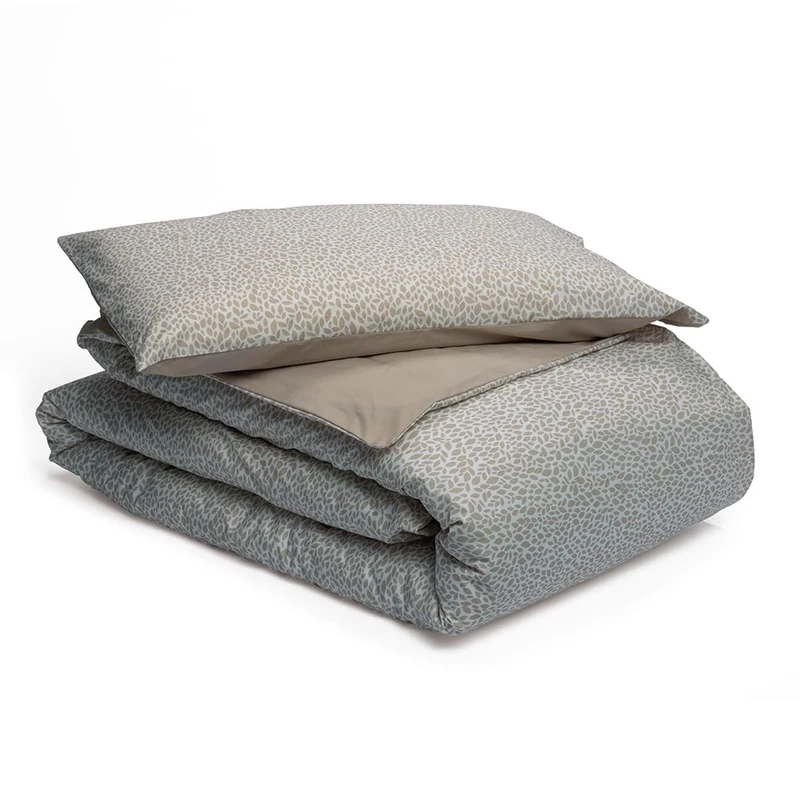 Foppapedretti Notte & Natura Double Bed Duvet Cover with Pillowcase; Petals Sand 100% Cotton Percale, Made in Italy