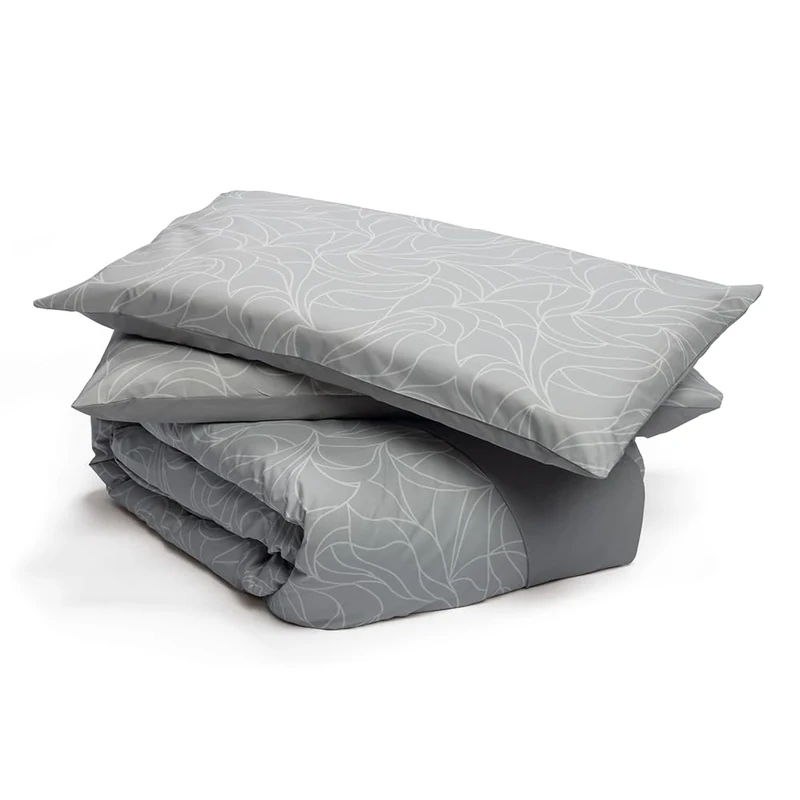 Foppapedretti Notte & Natura Double Bed Duvet Cover with 2 Pillowcases; Pearl Wave 100% Cotton, Made in Italy