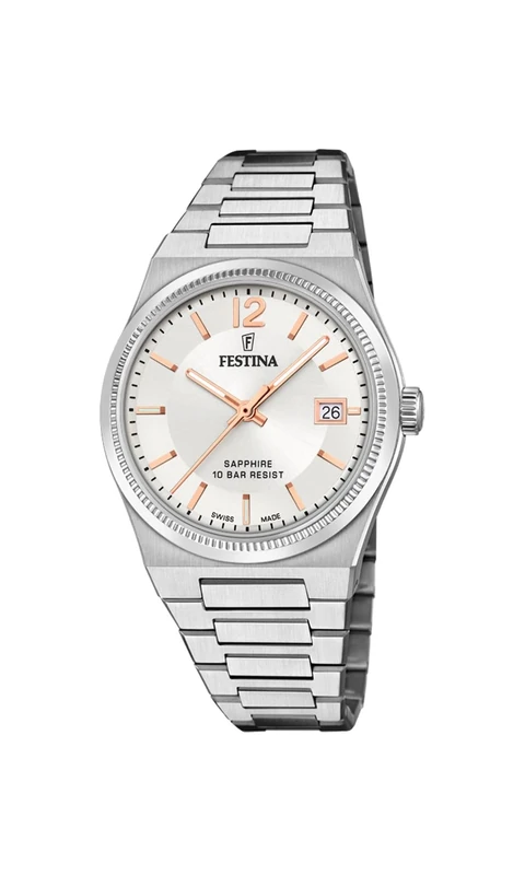 Festina Swiss Made Ladies Watch with Steel Bracelet F20035/2
