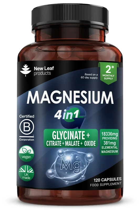 New Leaf Magnesium Glycinate 4-in-1 Complex - 1836mg, 120 Caps