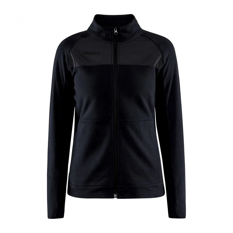 Craft Women's Adv Explore Midlayer | Outdoor Fleecejacke Damen aus Gebürstetem Fleece | Daumenloch & Reißverschlusstaschen Jacket, Black Granite, S