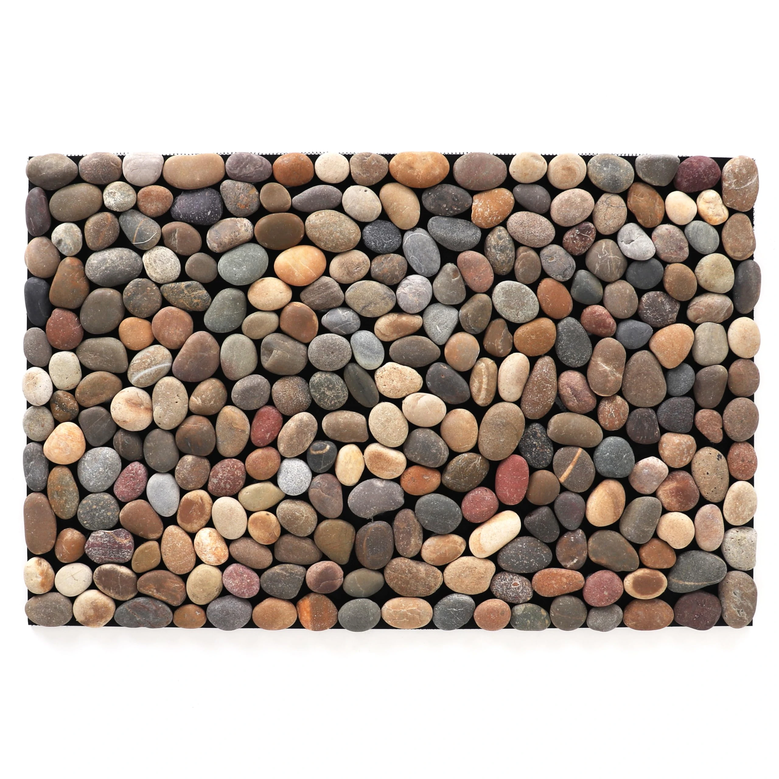 Rutledge & King River Rock Door Mats - Indoor Outdoor Mat - River Rocks Stone Mats - Front Door Mat Outdoor Entrance - Floor Mats for Home (Matte Mixed)