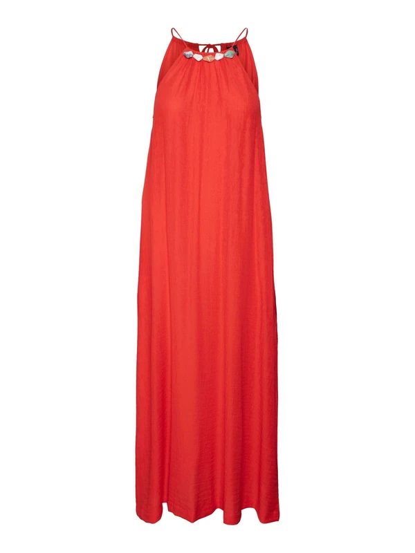 VERO MODA Women's Summer Dress, Goji Berry, M