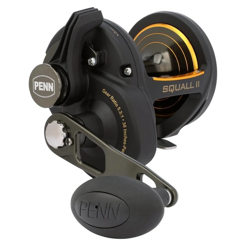 PENN Squall II Lever Drag Fishing Reel, Size 40, Graphite Body and Sideplates, Stainless Steel Main and Pinion Gears, Powerful PENN Dura-Drag