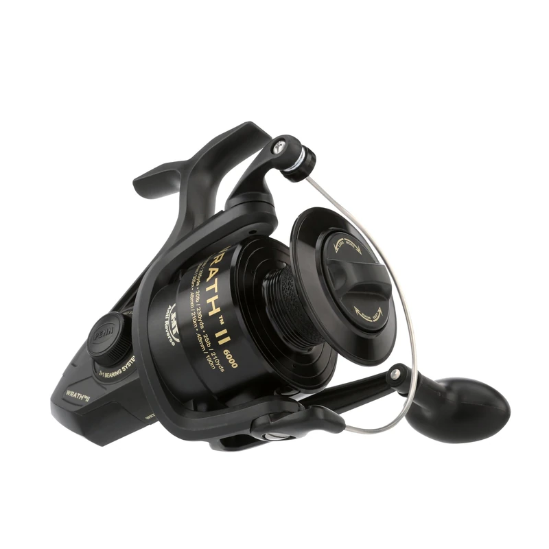 PENN Wrath II Saltwater Spinning Fishing Reel, Size 6000, Right/Left Handle Position, Corrosion-Resistant Graphite Body, Machined Anodized Aluminum Spool - Image 1